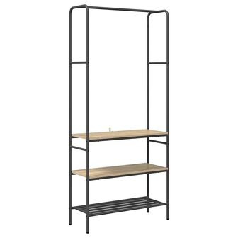 Kledingrek met planken Sonoma eiken 77 x 30 x 171 cm 2