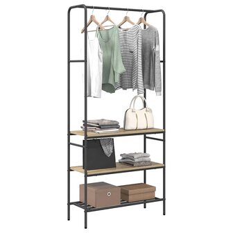 Kledingrek met planken Sonoma eiken 77 x 30 x 171 cm 3