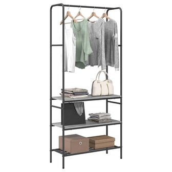 Kledingrek met planken Grijs sonoma 77 x 30 x 171 cm 3