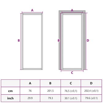 Binnendeur 76x201,5 cm ESG-glas en aluminium zwart 7