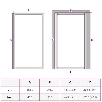 Binnendeur 102x201,5 cm gehard glas en aluminium smal zwart 9