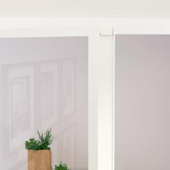 Binnendeur 102x201,5 cm gehard glas en aluminium smal wit 5