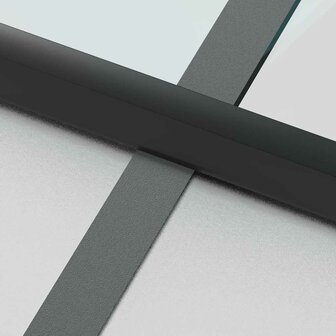 Binnendeur smal 76x201,5 cm gehard glas en aluminium zwart 6