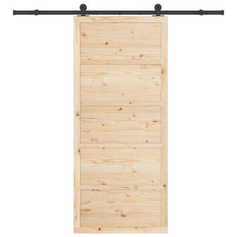 Schuifdeur Bruin 90 x 208 cm Massief grenenhout 4