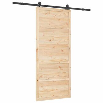 Schuifdeur Bruin 80 x 208 cm Massief grenenhout 6