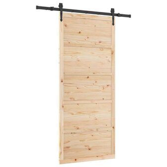 Schuifdeur Bruin 80 x 208 cm Massief grenenhout 2
