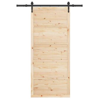 Schuifdeur Bruin 80 x 208 cm Massief grenenhout 4