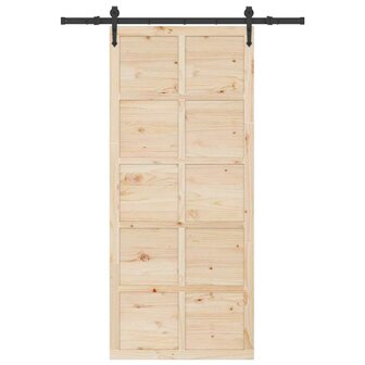 Schuifdeur Bruin 80 x 208 cm Massief grenenhout 4