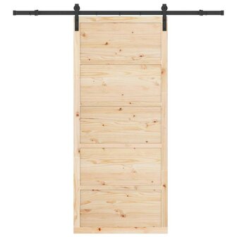 Schuifdeur Bruin 100 x 208 cm Massief grenenhout 4