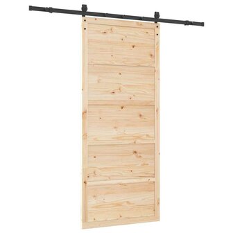 Schuifdeur Bruin 100 x 208 cm Massief grenenhout 6