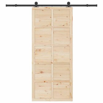 Schuifdeur Bruin 80 x 208 cm Massief grenenhout 4