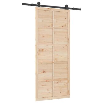 Schuifdeur Bruin 80 x 208 cm Massief grenenhout 2