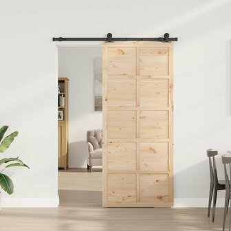 Schuifdeur Bruin 80 x 208 cm Massief grenenhout 3