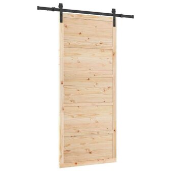 Schuifdeur Bruin 80 x 208 cm Massief grenenhout 2