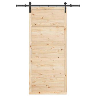 Schuifdeur Bruin 80 x 208 cm Massief grenenhout 4