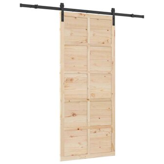 Schuifdeur Bruin 100 x 208 cm Massief grenenhout 2
