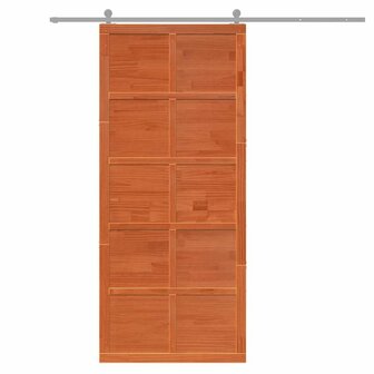 Schuifdeur Wasbruin 100 x 210 cm Massief grenenhout 9