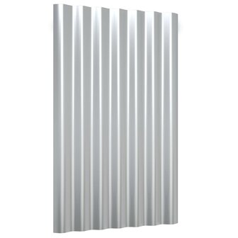 Dakpanelen 12 st 60x36 cm gegalvaniseerd staal zilverkleurig 3