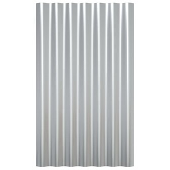 Dakpanelen 12 st 60x36 cm gegalvaniseerd staal zilverkleurig 4