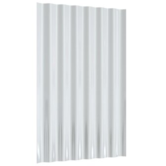 Dakpanelen 12 st 60x36 cm gegalvaniseerd staal zilverkleurig 5