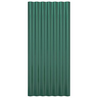 Dakpanelen 12 st 80x36 cm gegalvaniseerd staal groen 4