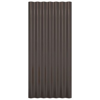 Dakpanelen 36 st 80x36 cm gegalvaniseerd staal bruin 4
