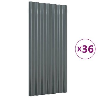 Dakpanelen 36 st 80x36 cm gegalvaniseerd staal antracietkleurig 2