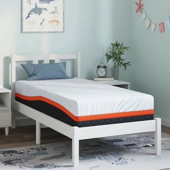 Matras Wit en Grijs 80 x 160 cm Traagschuim 1