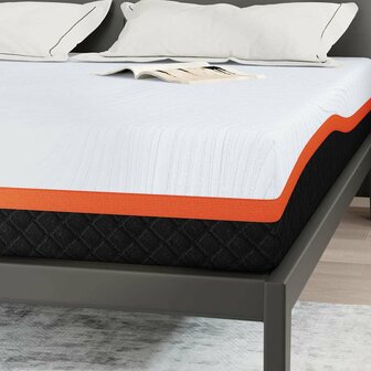 Matras Wit en Grijs 180 x 200 cm Traagschuim 8