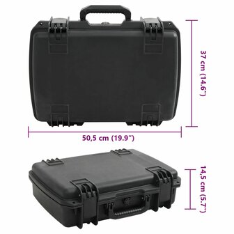 Flightcase draagbaar 50,5x37x14,5 cm PP zwart 8
