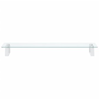 Monitorstandaard 80x20x8 cm gehard glas en metaal wit 4