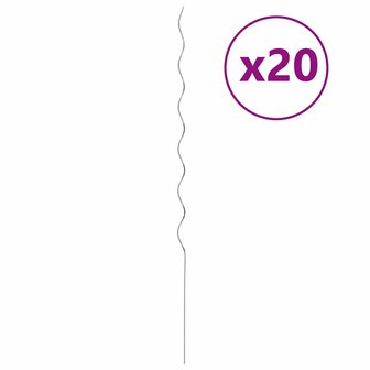 Spiraalvormige plantensteunen 20 pcs Zilver 150 cm 3