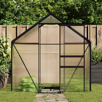 Tuinkas met basisframe 3,61 m&sup3; aluminium antracietkleurig 1