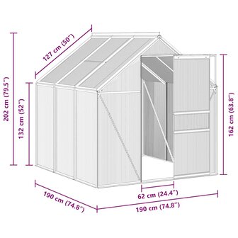 Tuinkas met basisframe 3,61 m&sup3; aluminium antracietkleurig 8