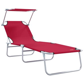 Ligstoel 2-persoon 2 pcs Rood 58 x 188 x 77cm Stof 4