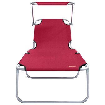 Ligstoel 2-persoon 2 pcs Rood 58 x 188 x 77cm Stof 5