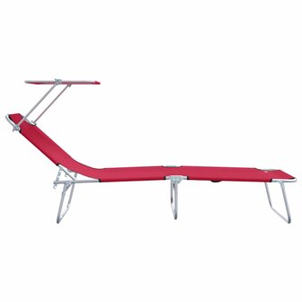 Ligstoel 2-persoon 2 pcs Rood 58 x 188 x 77cm Stof 6