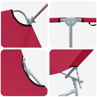 Ligstoel 2-persoon 2 pcs Rood 58 x 188 x 77cm Stof 8