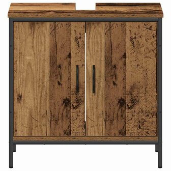 Badkamermeubelset 2 pcs Bruin 60 x 30 x 60 cm Bewerkt hout 7