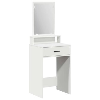 Kaptafel met lade met plank Wit 50 x 41 x 140 cm Bewerkt hout 2