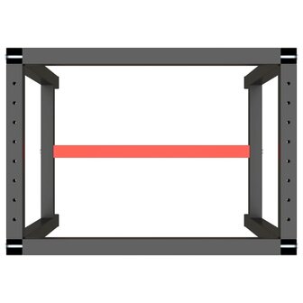 Werkbankframe 70x50x79 cm metaal matzwart en matrood  5