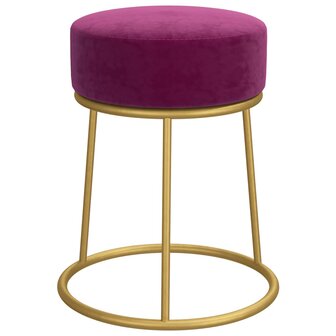 Hocker rond fluweel paars 3