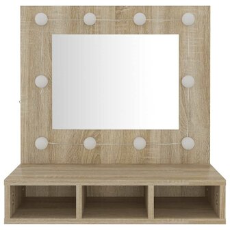 Spiegelkast met LED-verlichting 60x31,5x62 cm sonoma eikenkleur 5