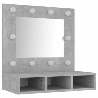 Spiegelkast met LED-verlichting 60x31,5x62 cm betongrijs 4