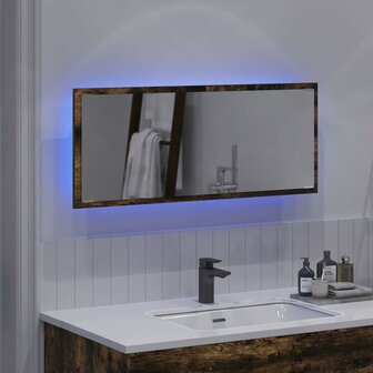 Spiegel met spiegel Gerookt eiken 90 x 8.5 x 37 cm Bewerkt hout 4