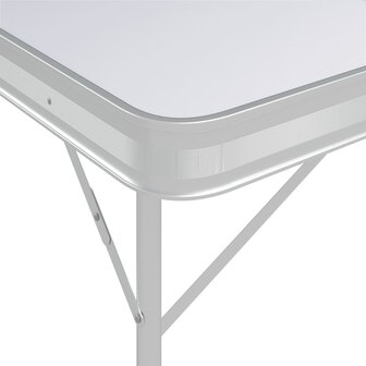 Campingtafel inklapbaar met 2 banken aluminium wit 6
