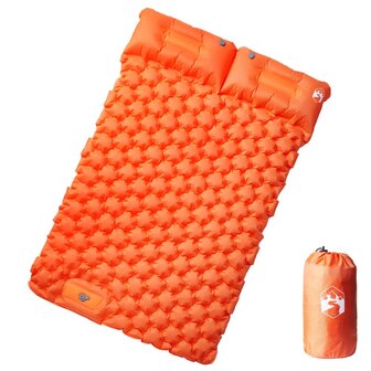 Kampeermatras met kussens zelfopblazend 2-persoons oranje 1