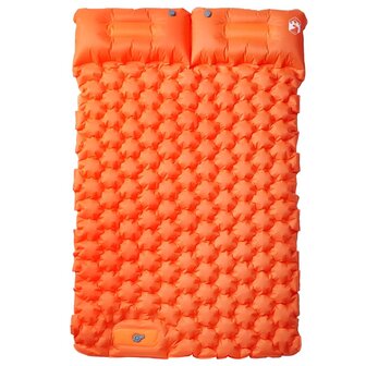 Kampeermatras met kussens zelfopblazend 2-persoons oranje 2