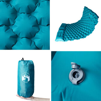 Kampeermatras met kussens zelfopblazend 2-persoons blauw 5
