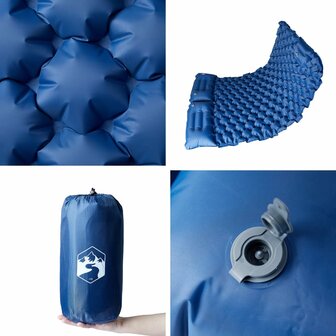 Kampeermatras met kussens zelfopblazend 2-persoons marineblauw 5
